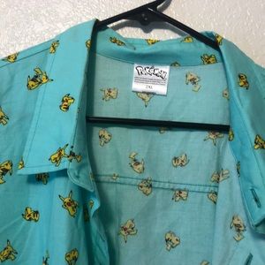 Pokemon Shirts - Pikachu Button Up! Pokemon Shirts - Pikachu Button Up!